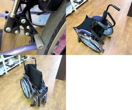 NISSIN SPORTS 自走式車椅子 車イス 介護 折り畳み パープル アナ雪スポークカバー付き 札幌 厚別店 NISSIN SPORTS 自走式車椅子 車イス 介護 折り畳み パープル アナ雪