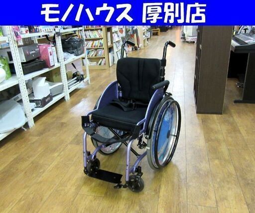 NISSIN SPORTS 自走式車椅子 車イス 介護 折り畳み パープル アナ雪