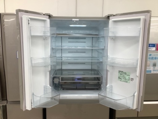 6ドア冷蔵庫 TOSHIBA GR-K510FD 2017年製 509L ※冷凍室スライドケースヒビ