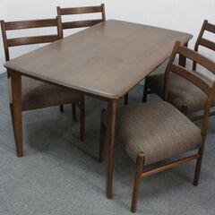 ダイニングテーブル5点セット(NコレクションT-01 135MBR/C-34 MBR DR-DMO) ニトリ  家具 中古 店頭引取歓迎 R4586)