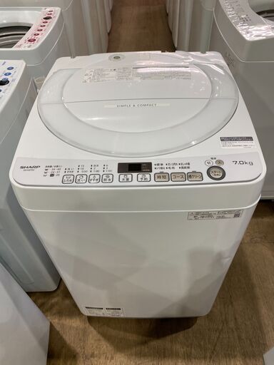 【愛品館市原店】SHARP 2019年製 7.0kg洗濯機 ES-KS70V-W【管理I4S029797-104】
