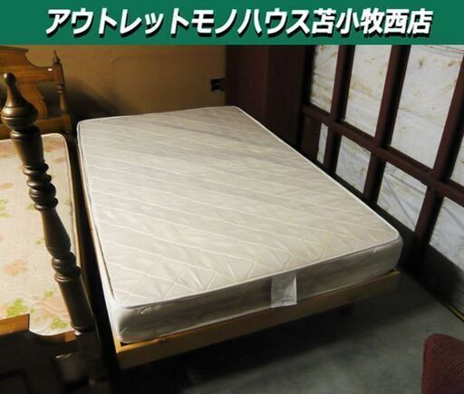 セミダブルベッド マットレス付き 幅120×長さ200×高さ33cm スノコベッド ダブルサイズ 寝具 家具 苫小牧西店