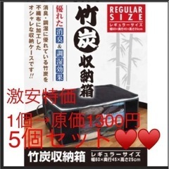 【ネット決済・配送可】5個セット❗️竹⭐️炭収納箱♥️レギュラー...