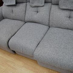 ニトリ 3人掛け 電動リクライニングソファ ピュール 布製 グレー系