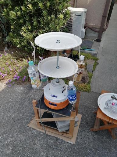回転魚干し機(回転速度可変)台付き