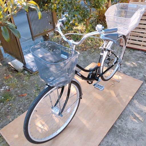 中古 自転車 26インチ HACHISUKA Delicias 6段変速 ギア ママチャリ