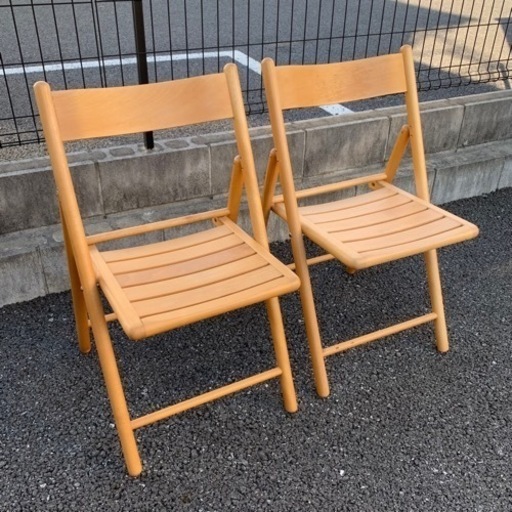 無印良品 折りたたみ椅子 フォールディングチェア 2脚 ブナ材 - 家具
