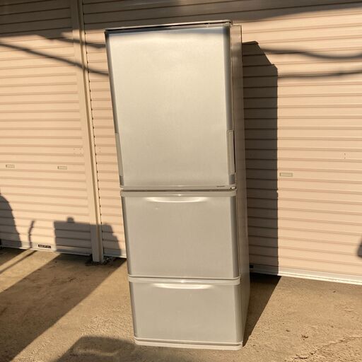 2018年製　SHARP　3ドアノンフロン冷凍冷蔵庫　350L　シルバー　SJ-W351D-S　どっちもドア　両開き　シャープ