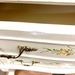 イタリア製　アンティーク調　ライティングデスク　ホワイト　ネコ脚　姫系　ロココ調　ハンドメイド家具