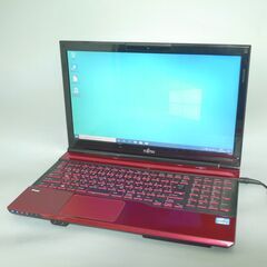 新品SSD 中古良品 赤色 ノートパソコン 15.6型 富士通 AH56/J 第3世代Core