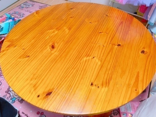 木目テーブル　円卓　丸テーブル　売ります