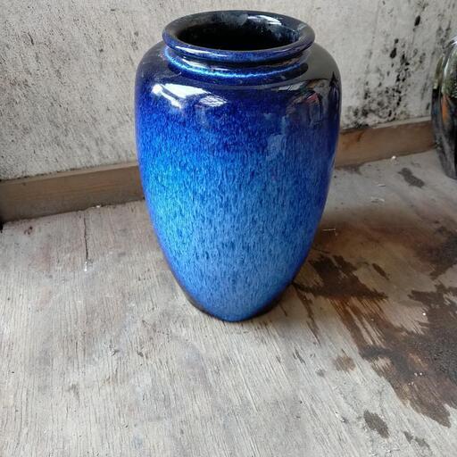 花瓶 陶器 青色