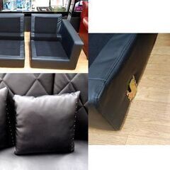 商談中】3人掛けソファ 幅183×奥行78×高さ75cm ブラック