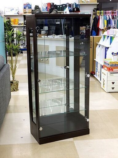 札幌市/清田区 NITORI/ニトリ コレクションボード セア S60 DBR ダークブラウン ガラス扉