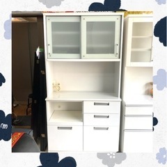 キッチンボード 大 食器棚 105 レンジ台 白 引っ越し 新生活 