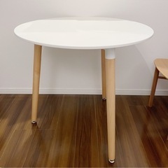 北欧風丸テーブル 白 80cm