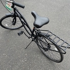 【お値下げ中！！】★249　EASY　自転車　ビーチクルーザー　ノーパンクタイヤ　黒　【リサイクルマート鹿児島宇宿店】 お値下げ中！！】☆249 EASY 自転車 ビーチクルーザー ノーパンク