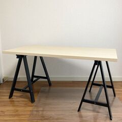 ①机 デスク テーブル オフィス IKEA イケア 木製 LIN...