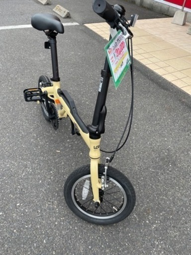 ★250 アサヒ 折りたたみ自転車 ミニベロ アウトランクＬ ベージュ 【リサイクルマート鹿児島宇宿店】