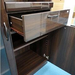 札幌 ミドルレンジボード 幅75×奥行40×高さ118cm 木目調 エナメル調