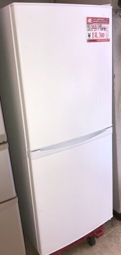 ☆中古 激安！！￥14,300！！IRIS OHYAMA　142㍑2ドア冷蔵庫　家電　2021年製　IRSD-14A-W型　幅50cmｘ奥行55cmｘ高さ122cm　【BBK124】