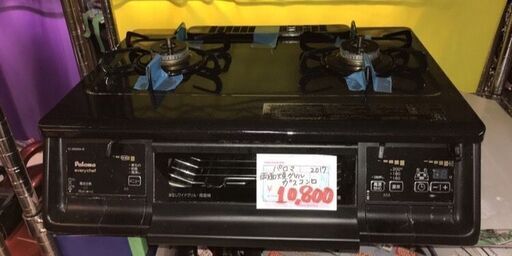 ☆中古 激安！！￥10,800！！Paloma　両面焼きグリルガスコンロ　家電　2017年製　都市ガス　IC-365WA-R型　幅59cmｘ奥行46cmｘ高さ18cm　【BBK131】