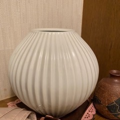花瓶 フラワーベース 白 円形 陶器 花