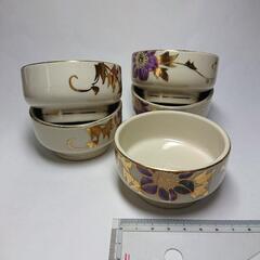 【使用感あり】花柄の陶器製小鉢 5点セット