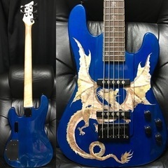 オーダー? カスタム 1点物 5弦 ベース ギター BASS アクティブ 龍 