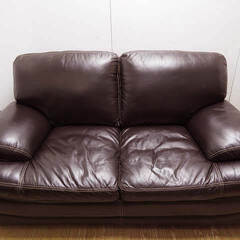 ss3145 2人掛け ソファ ダークブラウン レザー調 ステッチ 2P ソファー