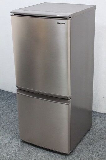 シャープ 2ドア冷凍冷蔵庫 つけかえどっちもドア 137L SJ-D14E-N ブロンズ系 2019年製 SHARP 冷蔵庫 中古家電 店頭引取歓迎 R4615)