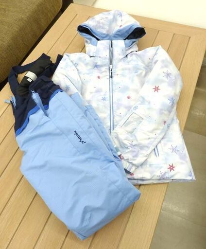 札幌市/清田区 フェニックス phenix スキーウエア スノーウエア 150cm 雪柄 ライトブルー 女児