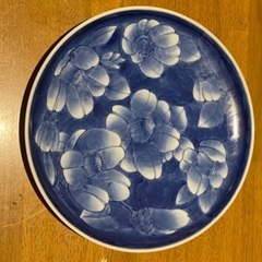 青い使いやすいサイズの丸皿C
