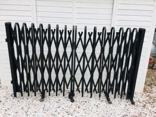 ◎アコーディオン門扉 約4m アルミ門扉 伸縮門扉 片開き アルミ門扉