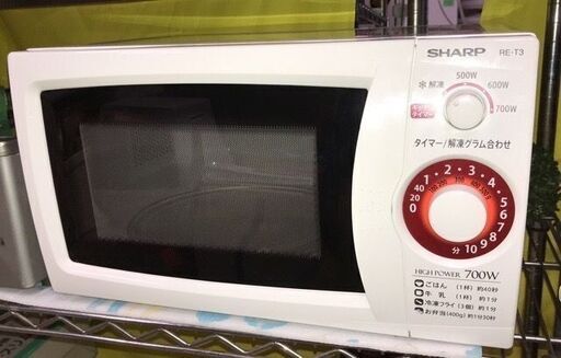 ☆中古 激安！！￥6,500！！SHARP　シャープ　電子レンジ　家電　2018年製　RE-T3-W6型　【BBK142】