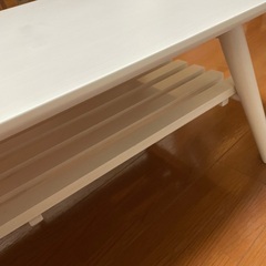 【ネット決済】折りたたみテーブル　ホワイト　木目調