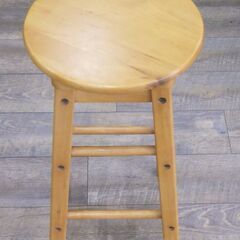 【ネット決済】スツール 椅子 回転式 シンプル 木製 座面回転 ①