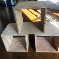 木製　自作棚　3つ