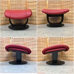 Karimoku カリモク THE FIRST ザ・ファースト 定価20万越え リクライニングチェア レッド Sサイズ オットマン 高級家具