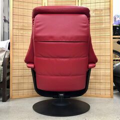 Karimoku カリモク THE FIRST ザ・ファースト 定価20万越え リクライニングチェア レッド Sサイズ オットマン 高級家具