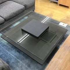 KK-73【ご来店頂ける方限定】アルモニア KAREN ガラスリビングテーブル