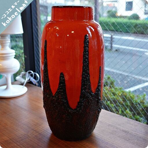 即納&大特価】 ヴィンテージ ネイビー白の花瓶 lava fat - 花瓶 