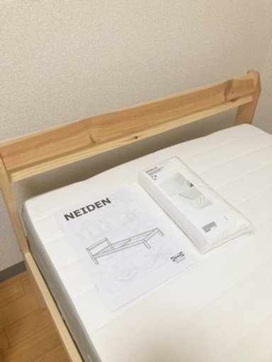 【美品】IKEA イケア シングルベッド マットレスセット 新品のシーツもお付けします 6800円