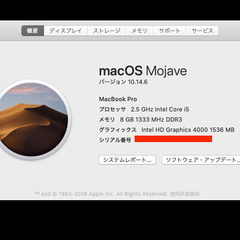 MacBook Pro 2012【i5 8GB SSD480GB】