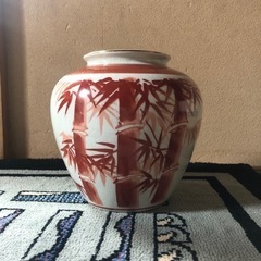 ③竹の絵の花瓶