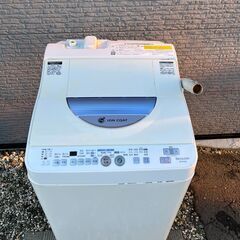 タダ！【動作品】シャープ全自動洗濯機 ES-TG55L-A　5....