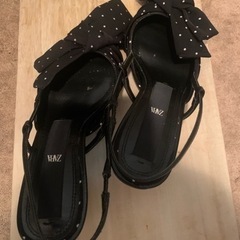 【ネット決済・配送可】女性 靴 黒 23.5