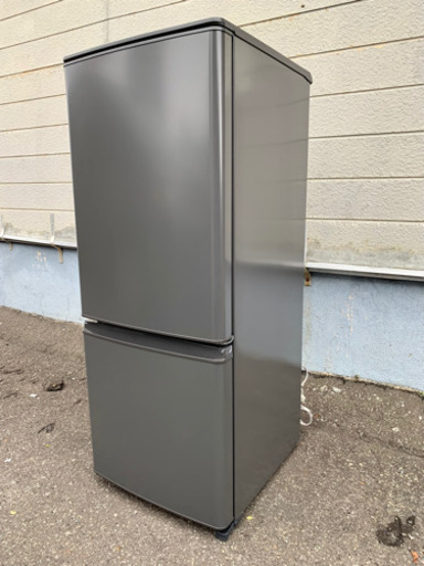 札幌市内配送無料 3ヶ月保証 2021年製 美品 三菱 2ドア冷凍冷蔵庫 146L MR-P15F-H