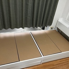 【ネット決済】アイリスオーヤマ　シングル　ベッド　引出し・棚・コ...