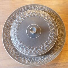 北欧食器 ビンテージデンマークKronjyden(クロニーデン)社のJens H. Quistgaard(イェンス・クイストゴー)デザインAzur(アズール)蓋付ボウル。愛らしいフラワーモチーフ♪BK313